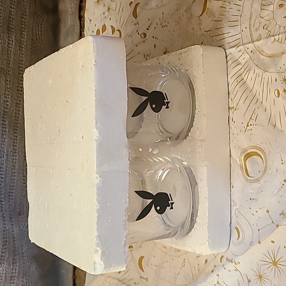 Playboy set of 4 round whiskey glasses NIB